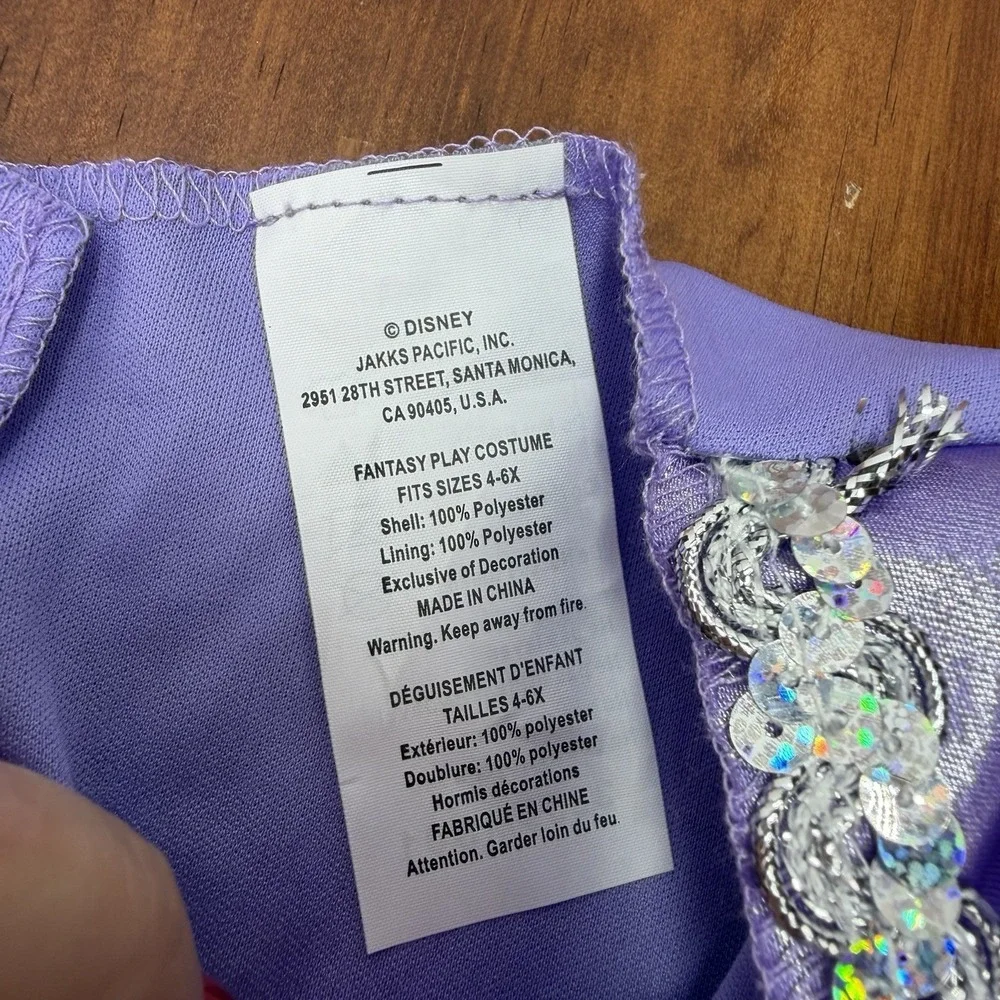 Disney Jakks Rapunzel Tangled Costume Dress Girls 4-6x Purple Princess NWOT